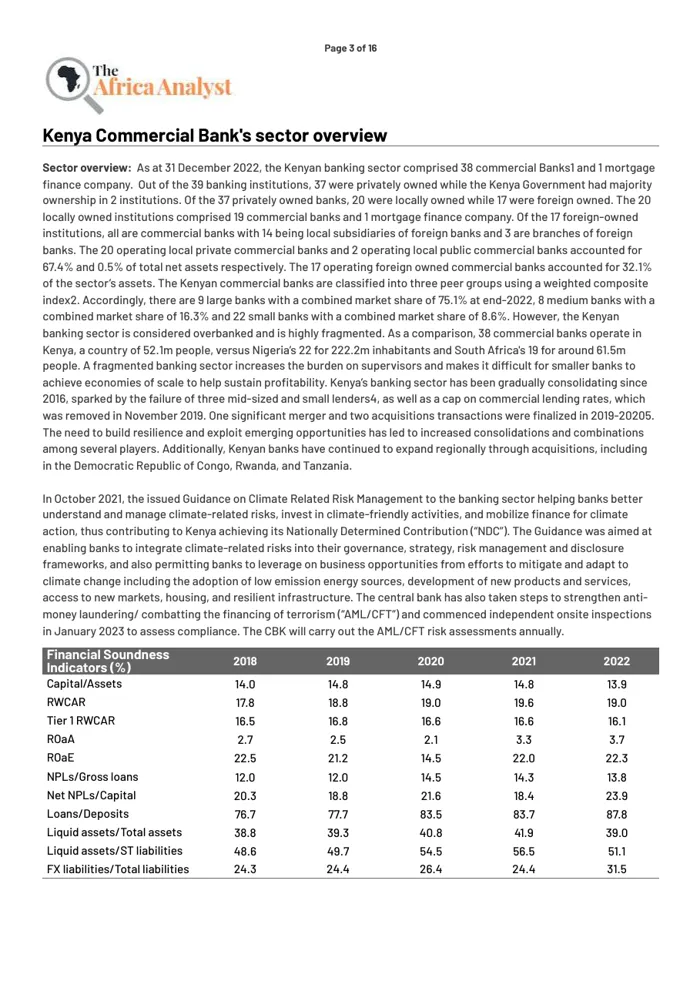 Inside page of the sample sector overview